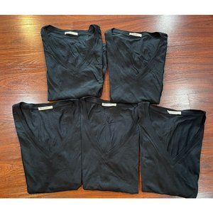 MARINE LAYER LOT OF 5  V NECK TEE IN BLACK SZ S